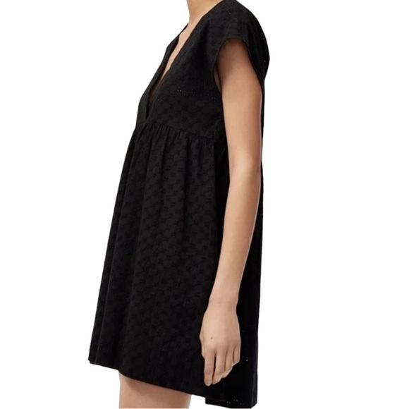 EUC Beautiful Black Cotton Eyelet Wilfred Dress Small - Picture 2 of 11